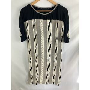 Chris McLaughlin Knit Stretch Tan Black Dress Size 4